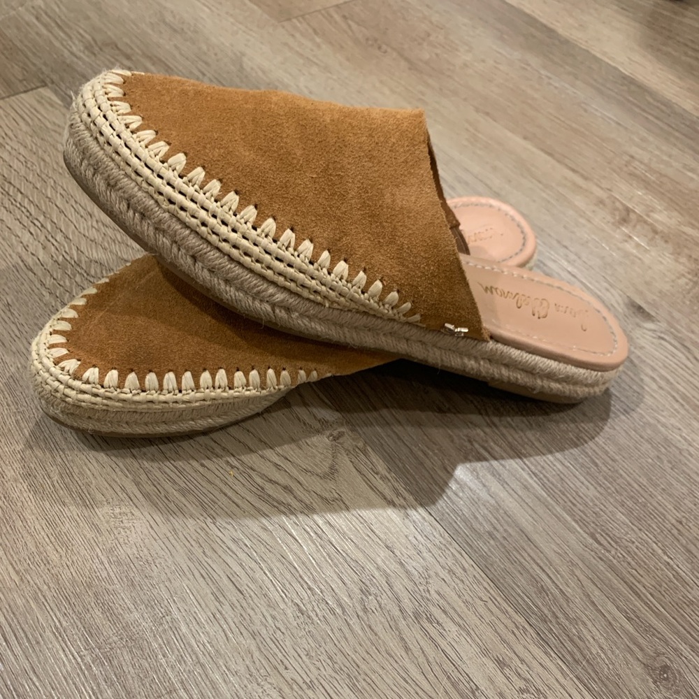 Sam Edelman Tan Suede Espadrille Slip-On Mules